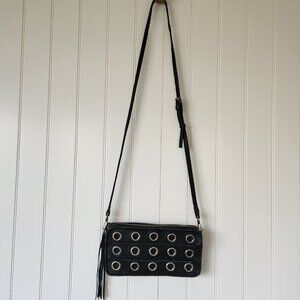 Kelsi Dagger Black Leather Crossbody Bag